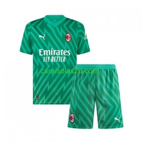 Camisolas de futebol AC Milan Guarda Redes Criança Equipamento Principal 2023/24 Manga Curta